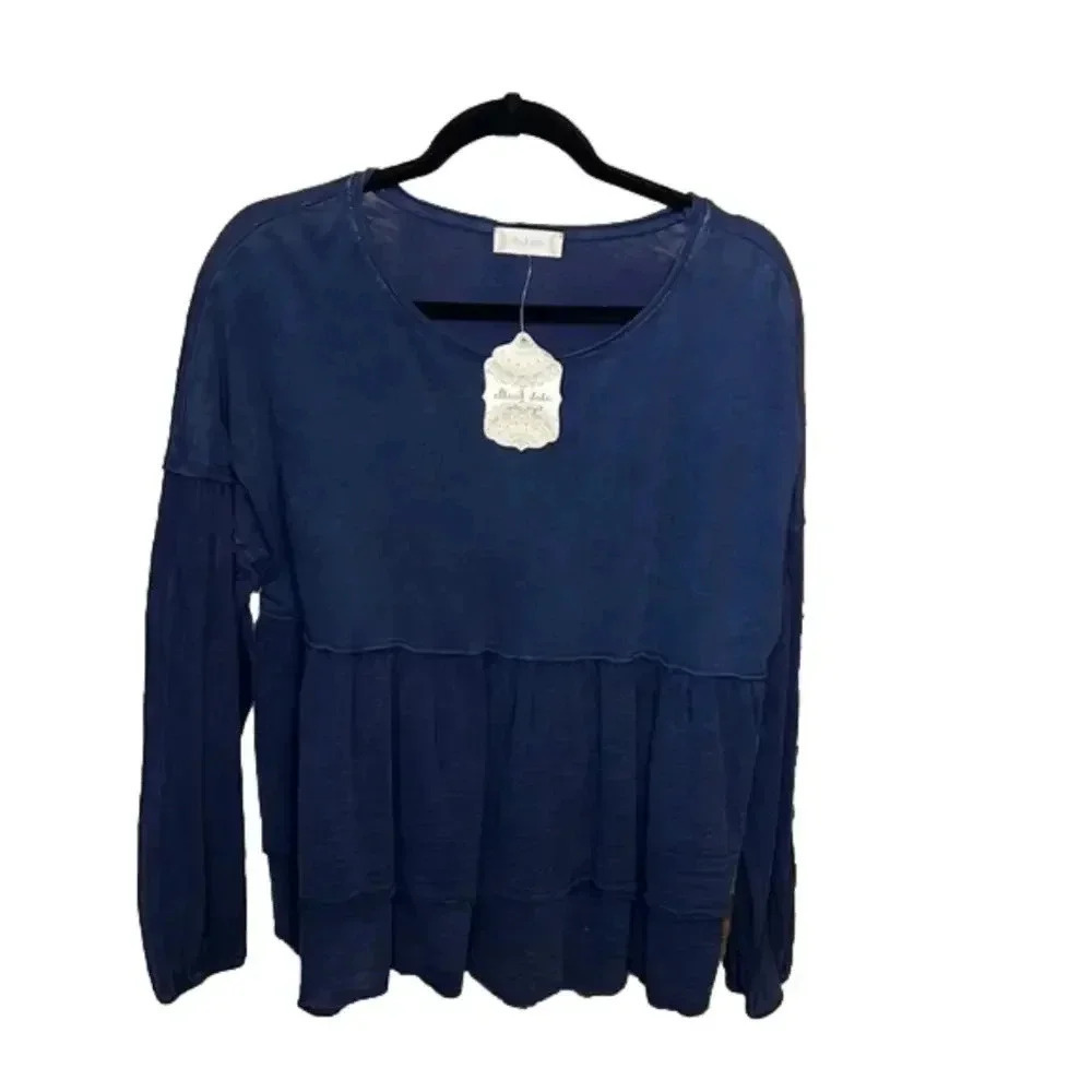 ALTER’D State NWT Mixed Media Navy Top